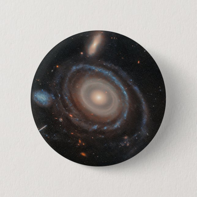 Chapa Redonda De 5 Cm Galaxia Bullseye del telescopio espacial Hubble (Anverso)