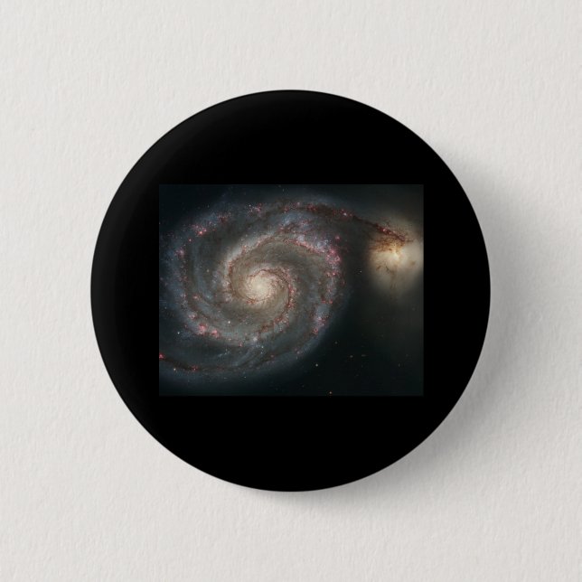 Chapa Redonda De 5 Cm Galaxia de Whirlpool (M51) (Anverso)