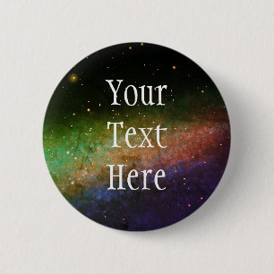 Chapa Redonda De 5 Cm Galaxy Space Nebula Night Sky Naranja personalizad