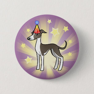 Chapa Redonda De 5 Cm Galgo del cumpleaños/Whippet/galgo italiano