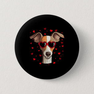 Chapa Redonda De 5 Cm Galgo Italiano Corazón de San Valentín Amantes de