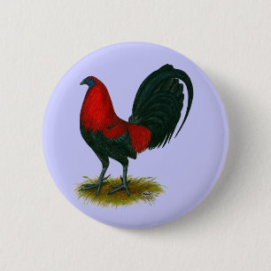 Chapa Redonda De 5 Cm Gallero Americano: Pardo Rojo
