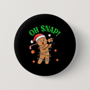 Chapa Redonda De 5 Cm Galleta De Navidad De Golf De Jengibre Divertida O