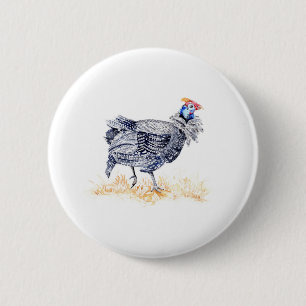 Chapa Redonda De 5 Cm Gallina de Guinea