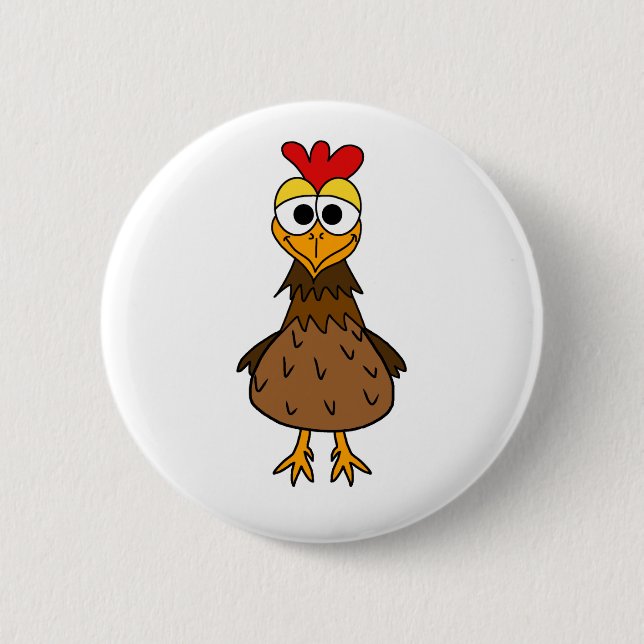 Chapa Redonda De 5 Cm Gallina loca (Anverso)