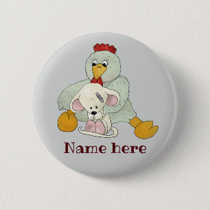 Chapa Redonda De 5 Cm Gallina y ratón personalizado