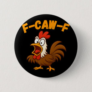 Chapa Redonda De 5 Cm Gallo de dibujos animados divertido gallina ave hu