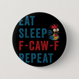 Chapa Redonda De 5 Cm Gallo de granja divertido pollo F-caw-f comer dorm