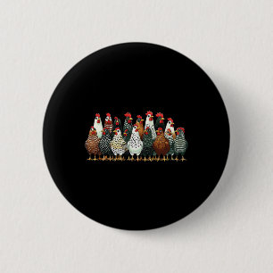 Chapa Redonda De 5 Cm Gallo Gallina Divertido Equipo Granjero Vintage