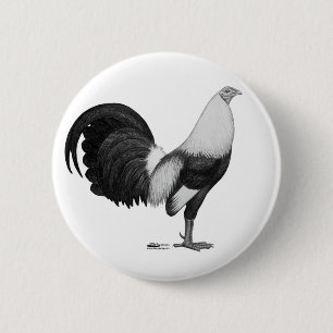 Chapa Redonda De 5 Cm Gallo Gris Duckwing