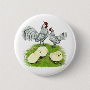 Chapa Redonda De 5 Cm Gallos y pollitos Rosecomb