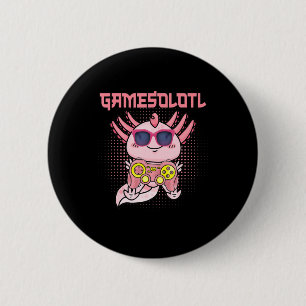 Chapa Redonda De 5 Cm Gamesolotl Axolotl Video Gamer Kawaii Anime Kids B