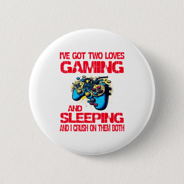 Chapa Redonda De 5 Cm Gaming And Sleeng Gamer Valentines Day Boys Kids  (Anverso)
