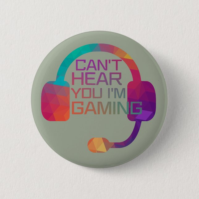 Chapa Redonda De 5 Cm Gaming Earphones Para Jugadores (Anverso)