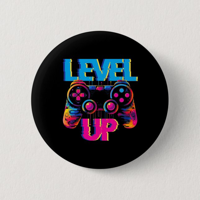 Chapa Redonda De 5 Cm Gaming Level Game Controller Video Game Game Art (Anverso)