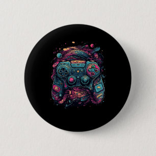 Chapa Redonda De 5 Cm Gaming Rave Gamer Nerd Resumen Gráficos Pc Gamer