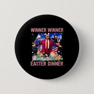 Chapa Redonda De 5 Cm Ganador Cena de Pascua Trump Bunny Hunt Huevos Fel