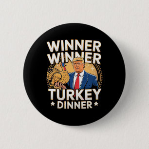 Chapa Redonda De 5 Cm Ganador de la cena en Turquía Trump Día de Acción