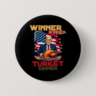 Chapa Redonda De 5 Cm Ganador del Día de Acción de Gracias Trump Cena en