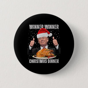 Chapa Redonda De 5 Cm Ganador Ganador Cena de Navidad Humor Divertido Tr