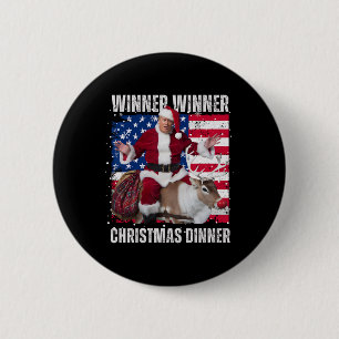Chapa Redonda De 5 Cm Ganador Ganador Cena de Navidad Santa Trump Feo Su