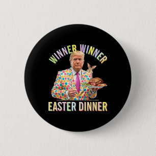 Chapa Redonda De 5 Cm Ganador Ganador Cena de Pascua Presidente Trump Fe