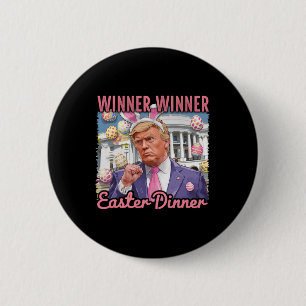 Chapa Redonda De 5 Cm Ganador Ganador Cena de Pascua Presidente Trump Fe