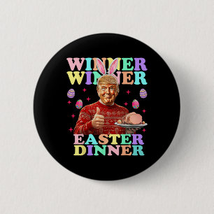Chapa Redonda De 5 Cm Ganador Ganador Cena de Pascua Presidente Trump Fe