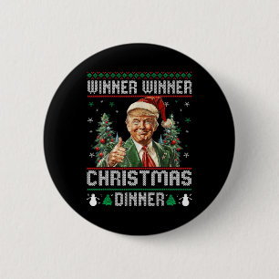 Chapa Redonda De 5 Cm Ganador Navidad cena Santa Trump fea sw