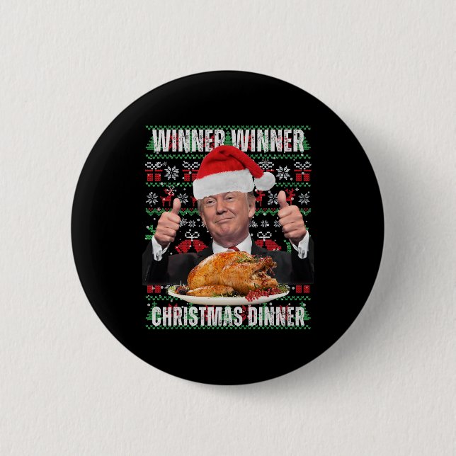Chapa Redonda De 5 Cm Ganador Navidades Cena Humor gracioso Trump X (Anverso)