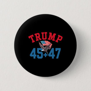 Chapa Redonda De 5 Cm Ganador Patriótico Trump 45 Y 47 Ganador De La Vic