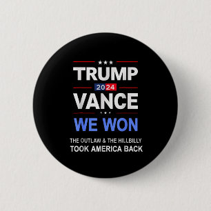 Chapa Redonda De 5 Cm Ganador Trump Vance: Ganamos Por Ganar Por América