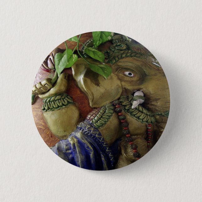 Chapa Redonda De 5 Cm Ganapati Ganesh (Anverso)