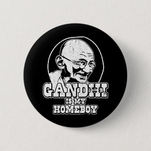Chapa Redonda De 5 Cm Gandhi es mi Homeboy