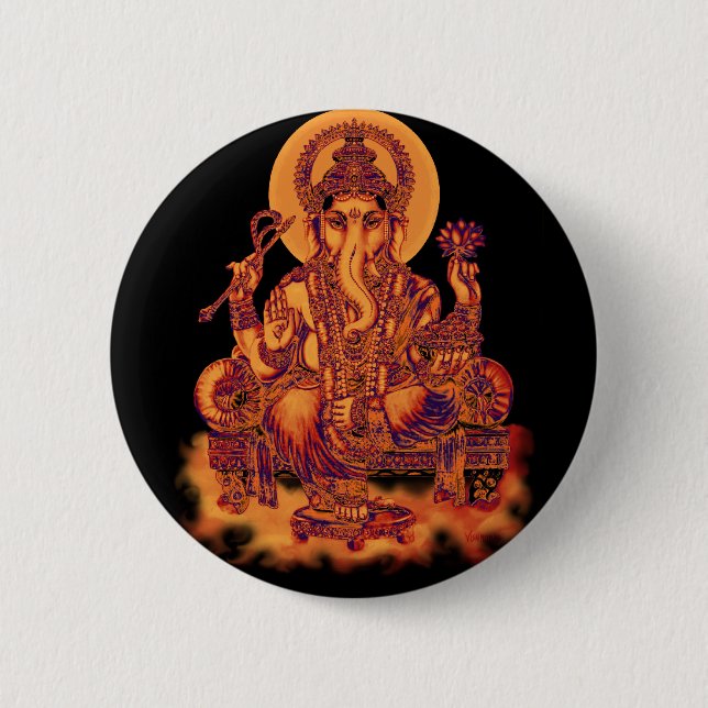 Chapa Redonda De 5 Cm Ganesh - removedor de obstáculos (Anverso)