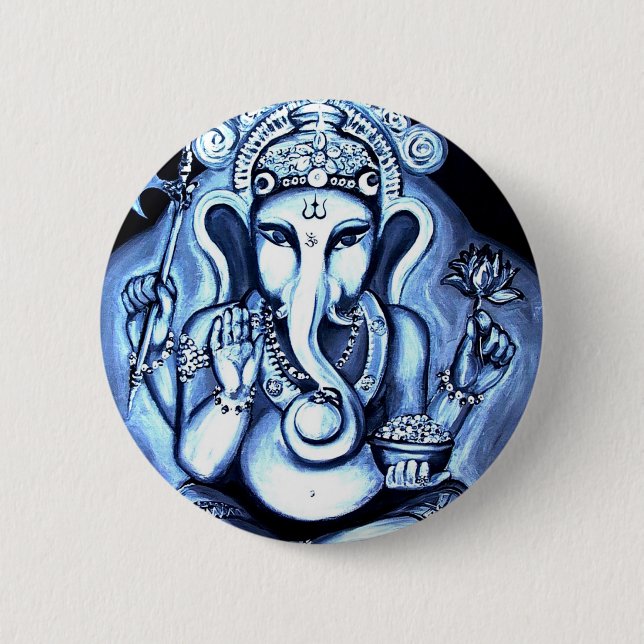 Chapa Redonda De 5 Cm Ganesha (Anverso)