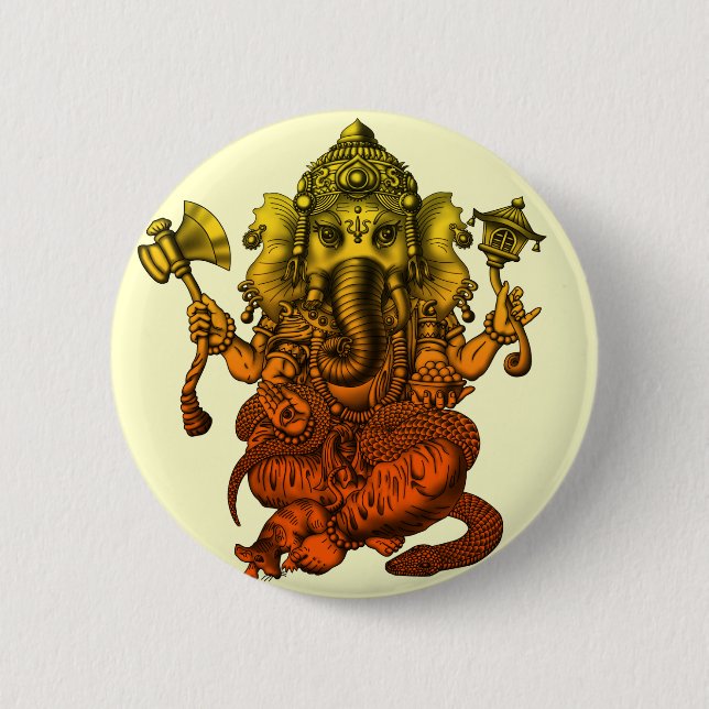 Chapa Redonda De 5 Cm Ganesha7 (Anverso)