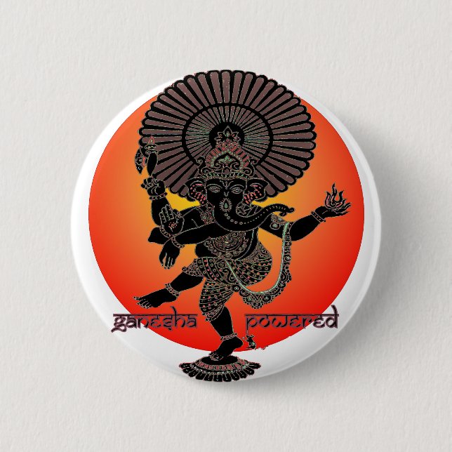 Chapa Redonda De 5 Cm Ganesha accionó (Anverso)