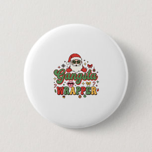 Chapa Redonda De 5 Cm Gangsta Wrapper Santa Navidad