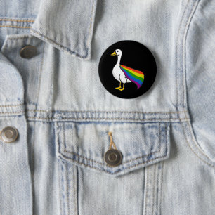 Chapa Redonda De 5 Cm Ganso Arcoíris Orgullo LGBTQ Gay Transexual LGBTQ+