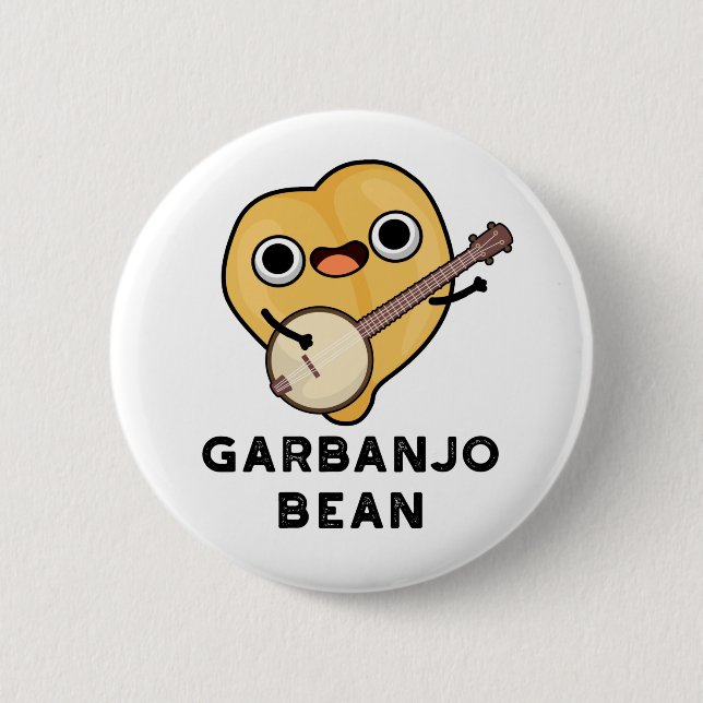 Chapa Redonda De 5 Cm Gar-banjo Bean Funny Garbanzo Banjo Pun (Anverso)