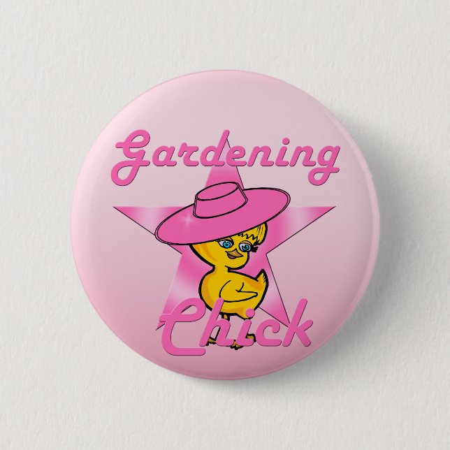 Chapa Redonda De 5 Cm Gardening Chick #8 (Anverso)