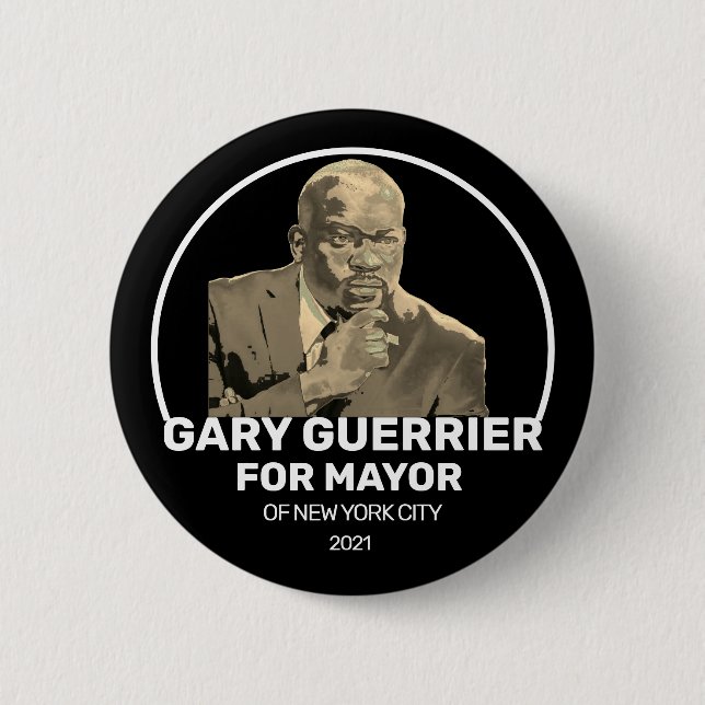 Chapa Redonda De 5 Cm Gary Guerrier para alcalde de NYC 2021 (Anverso)