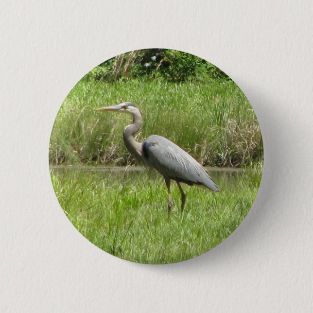 Chapa Redonda De 5 Cm Garza de gran azul (Anverso)