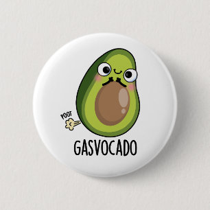 Chapa Redonda De 5 Cm Gasvocado Funny Farting Aguacate Pun