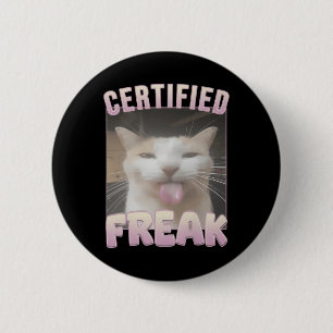 Chapa Redonda De 5 Cm Gata divertida meme freak certificada 