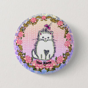 Chapa Redonda De 5 Cm Gatito Bebé Gato pin