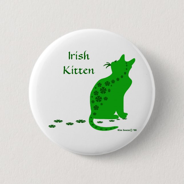 Chapa Redonda De 5 Cm Gatito-Botón irlandés (Anverso)