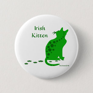 Chapa Redonda De 5 Cm Gatito-Botón irlandés