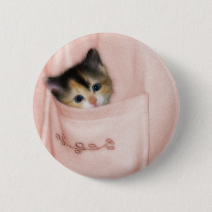Chapa Redonda De 5 Cm Gatito en el bolsillo 2